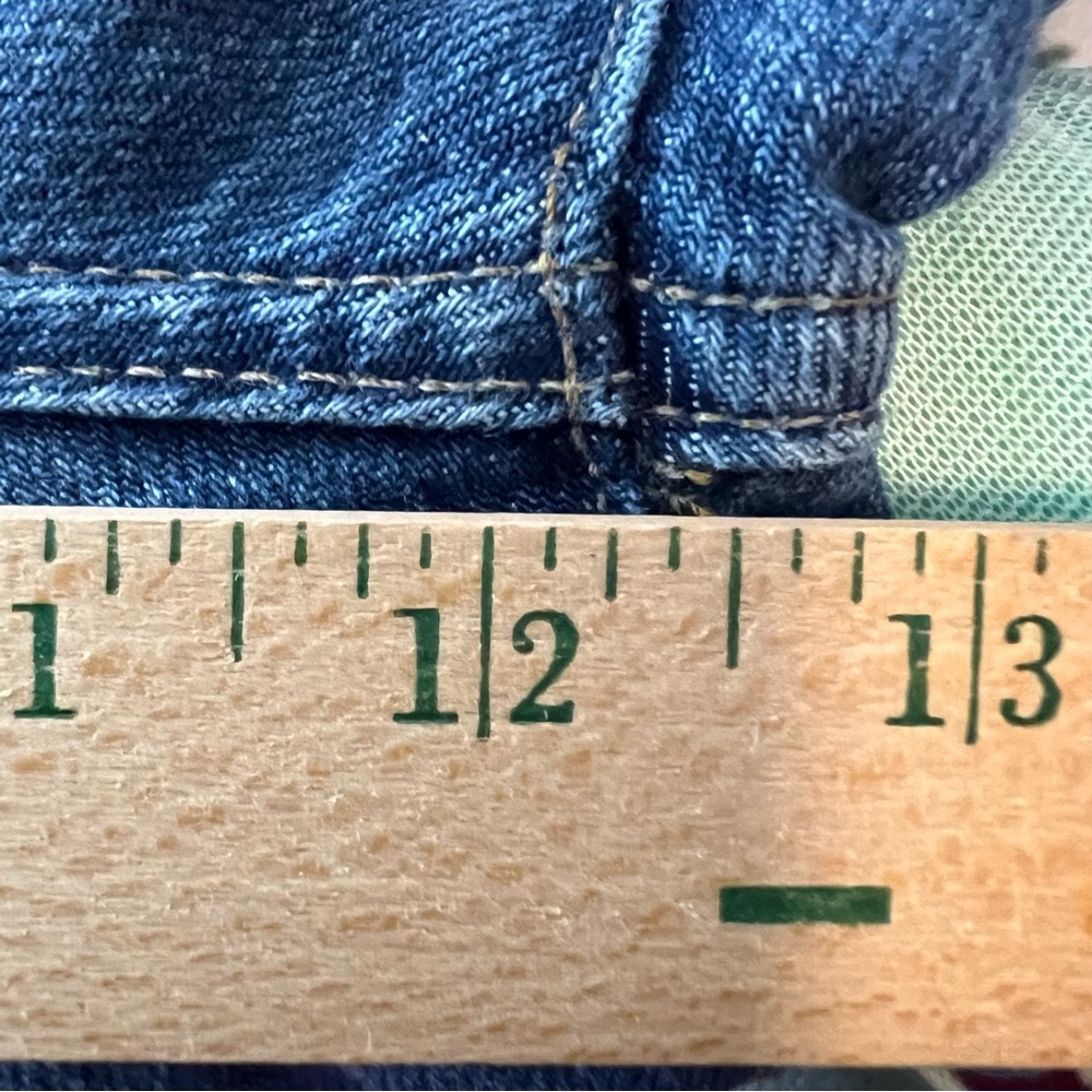 Frame Denim Mosaic High Waist Raw Hem Flare Leg Jeans Double Button Fly Size 25 - Picture 15 of 16